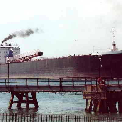 St. Clair approaching oil fueling dock in Ontario Canada 2000