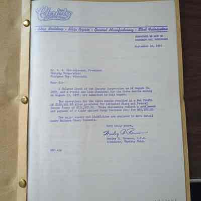 Christy Corp Quarterly profit ledger 1957