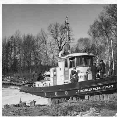 US Engineer Department tug Moore docked