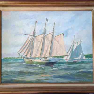 Leaving Little Sturgeon oil painting