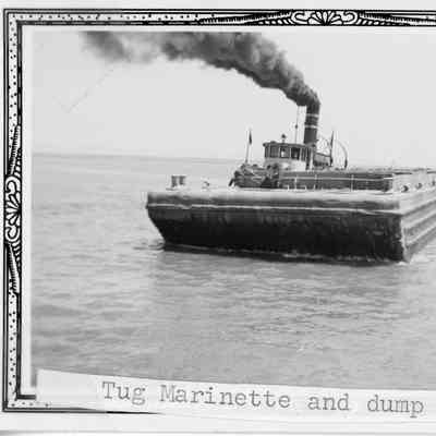 Tug Marinette pushing a dump scow