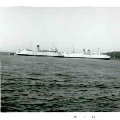 City of Munising and Edward H. Anderson docked at Washington Island 1968