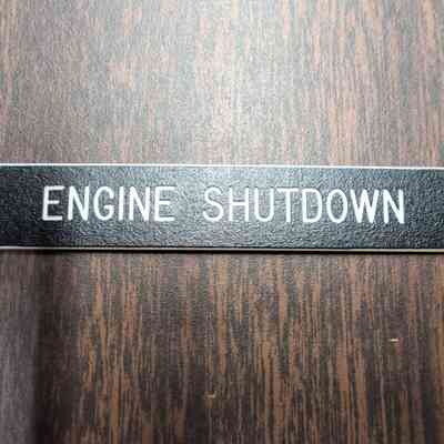 Engine Shutdown Nameplate