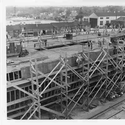 Badger in scaffolding October 1, 1951