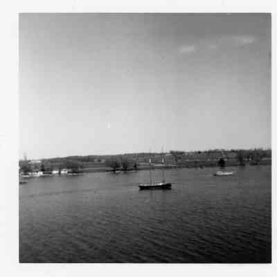 Sailboat in Bay of Sturgeon Bay May 1961