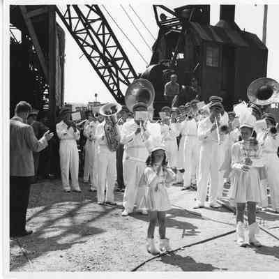 Leathem D. Smith employee band perfomring at M ceremony