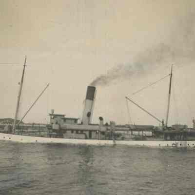 steam vessel riding low
