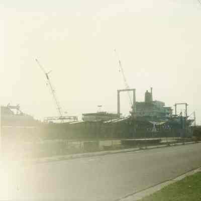 Mormactide being converted into the Empire State at Bay Shipbuilding 1989