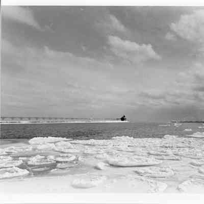 Looking out the canal with lighthouse and pier on left 1993