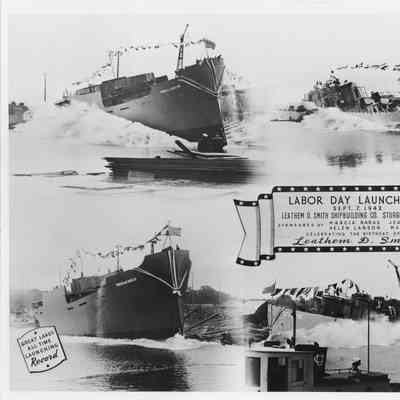 1942 Labor Day launching at Leathem D. Smith Co.