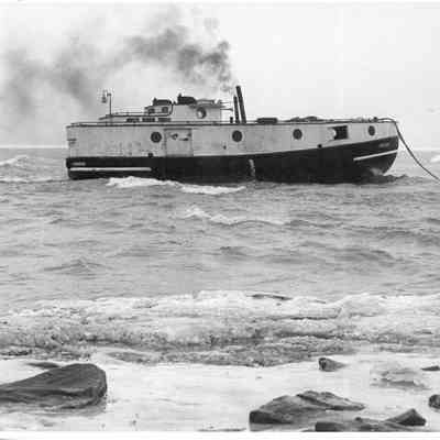 Mercury anchored in rough water