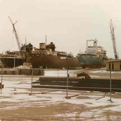 Benson Ford, Sparrows Point, and Mormactide at Bay Shipbuilding 1989