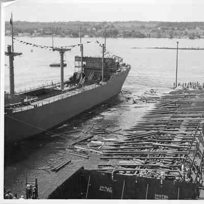 Unidentified vessel in water post-launch