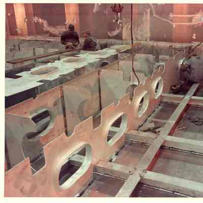 Alcoa Seaprobe interior bulkheads being installed