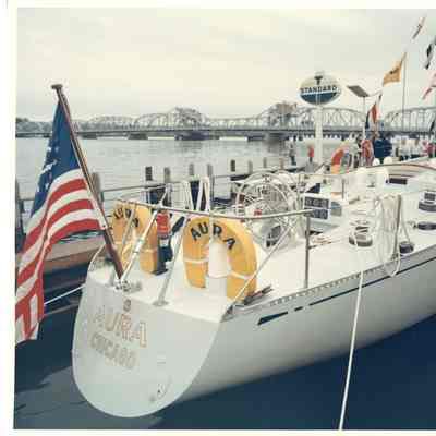Launching of sailboat Aura without mast at Palmer Johnson