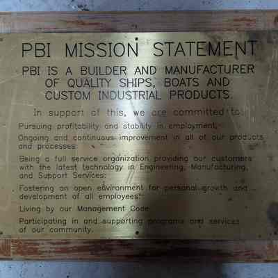 PBI Mission Statement Plaque