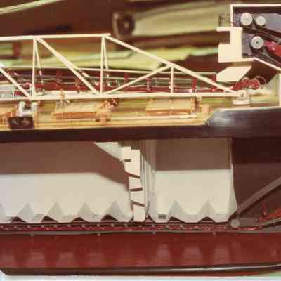 Model of 730' self-unloader conveyor belt arrangement from American Republic