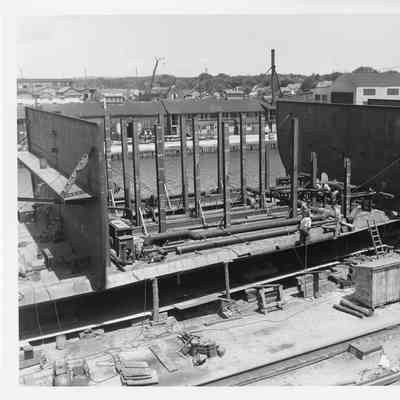Ribs of Badger under construction July 1, 1951