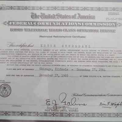 Radio Telephone Third Class Operators Permit