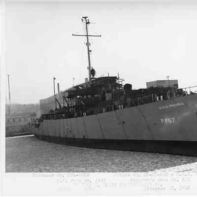 PF-67 USS Peoria at Leathem D. Smith Shipbuilding co. December 13, 1943