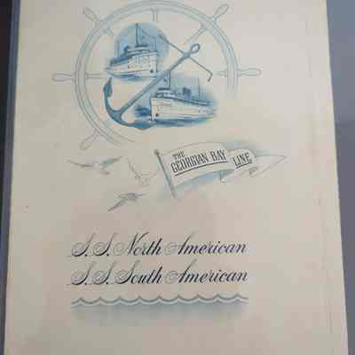 "S.S. North American" Menu