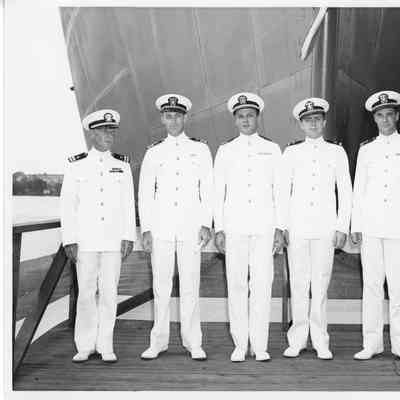Five White Uniformed Unidentified Navy Men
