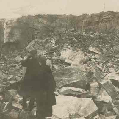 Couple at base of stone quarry