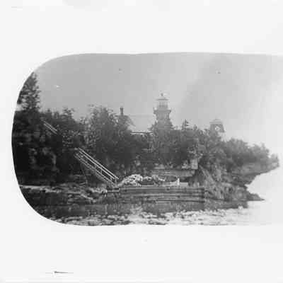 Stairway in front of Sherwood Point Lighthouse