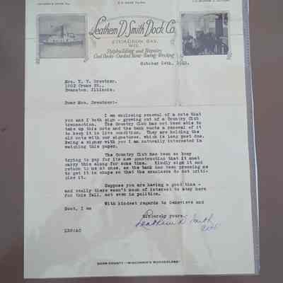 Leathem d. Smith dock Co. Letter