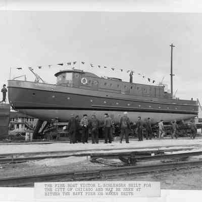 Fire boat Victor L. Schlaeger dry docked 1948-1949