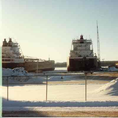 Charles E. Wilson and Sam Laud at Bay Shipbuilding 1991