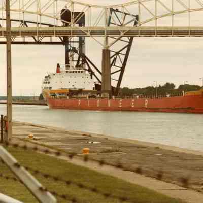 freighter Silver Isle in Saint Mary's River June 1982 Bow View