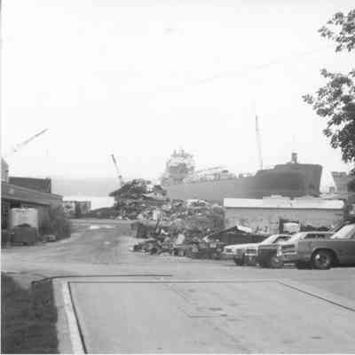 Self-unloader Buffalo being constructed at Bay Shipbuilding 1978