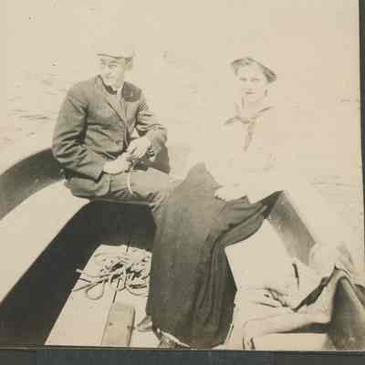 Couple in a small boat