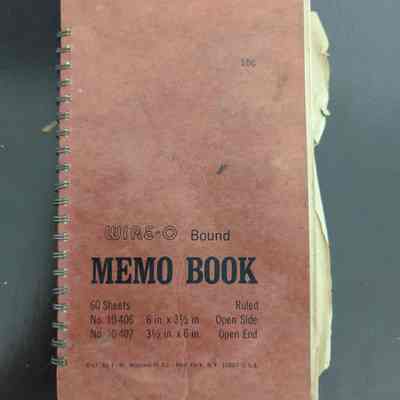Memo book etc. fish catches