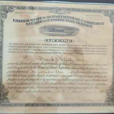 Frank J. Stroh Pilot License