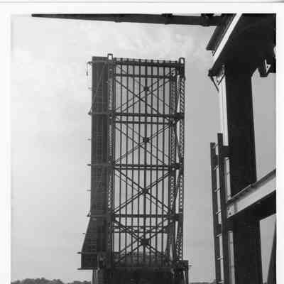 South Bascule spar at full open from sidewalk of Michigan Street Bridge 1997