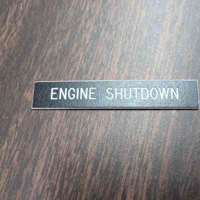 Engine Shutdown Nameplate