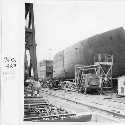 Hull-423 William Howland under construction at Leathem D. Smith Shipbuilding Co. November 24, 1942