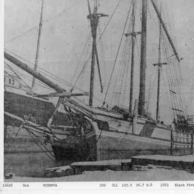 Schooner Minerva docked
