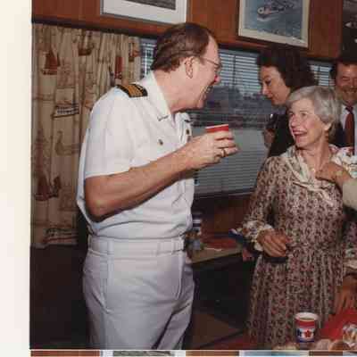 Crowd at launch party of MCM-1 USS Avenger