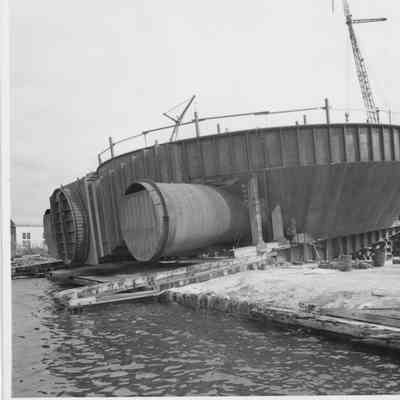 Zion City Atomic Energy Intake under construction at Sturgeon Bay Shipbuilding and Drydock Company