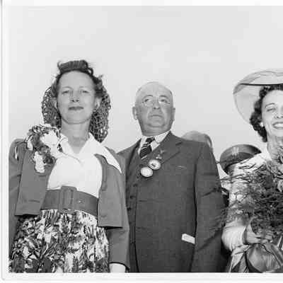 L.D. Smith and Alva Smith with ship sponsor