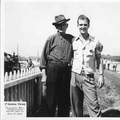 Two men at SBSB&DD Co. 1st annual picnic August 22, 1943