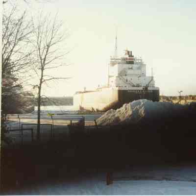 Charles E. Wilson in winter layup at Bay Shipbuilding 1991
