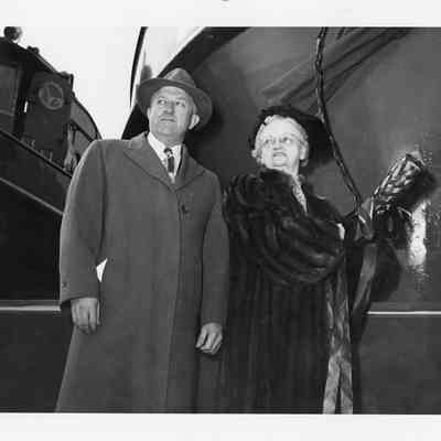 C. Ray Christianson and Chicago Fire Boat ship sponsor pre-christening