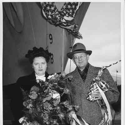 Mr. and Mrs. Bernard Hines christening of PC-1569