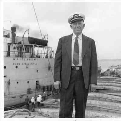 John Roen standing on George Humphrey while being raised 1944