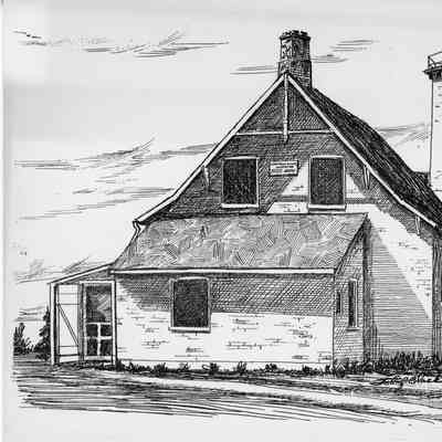 Drawing of Chamber's Island lighthouse