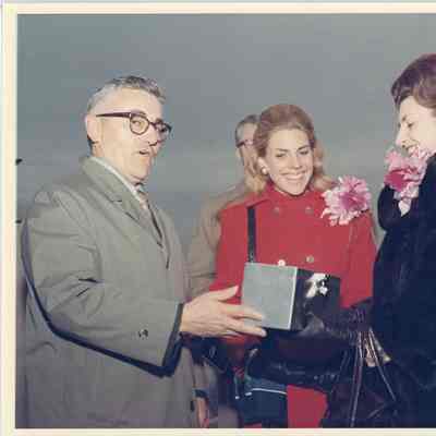 Christener receiving Alcoa Seaprobe christening box